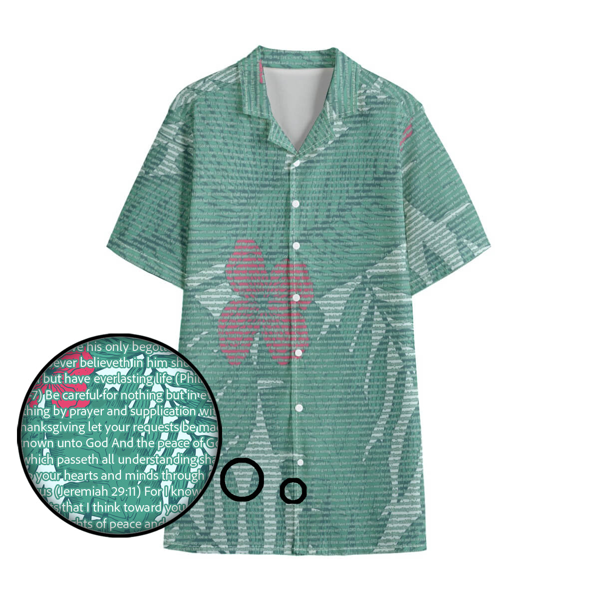Personalized Men's Cotton Tropical Floral Scenic Hawaiian Shirt