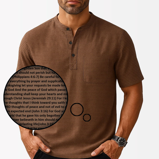 Personalized Men's Henley Short Sleeve Shirt