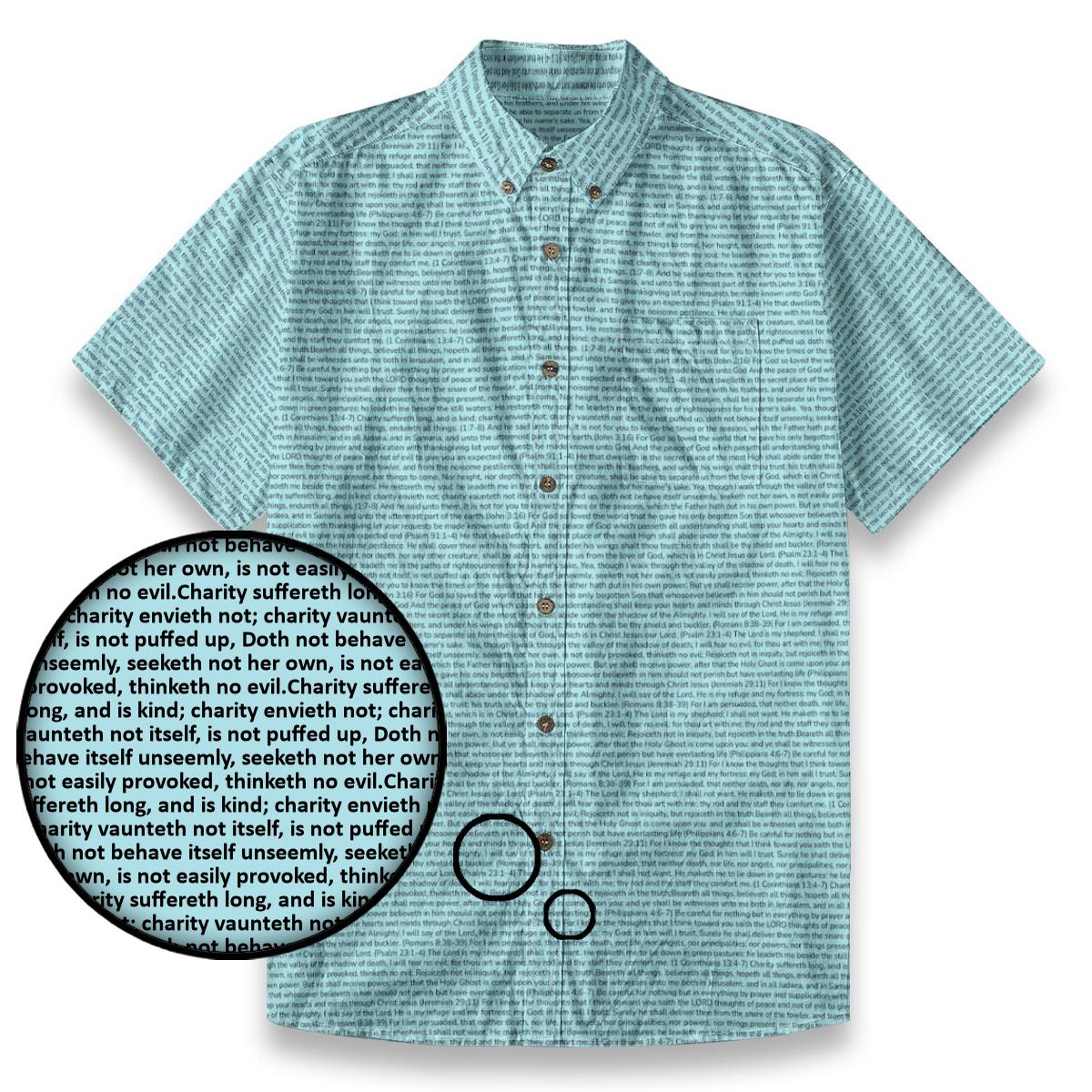 1 Corinthians 13:4-5 Men's Linen Textured Cotton Short Sleeve Shirt