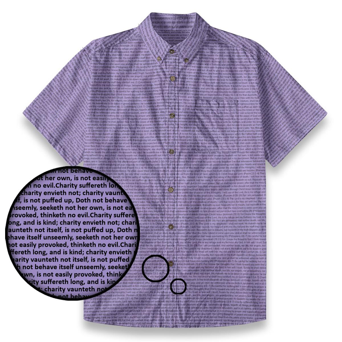 1 Corinthians 13:4-5 Men's Linen Textured Cotton Short Sleeve Shirt