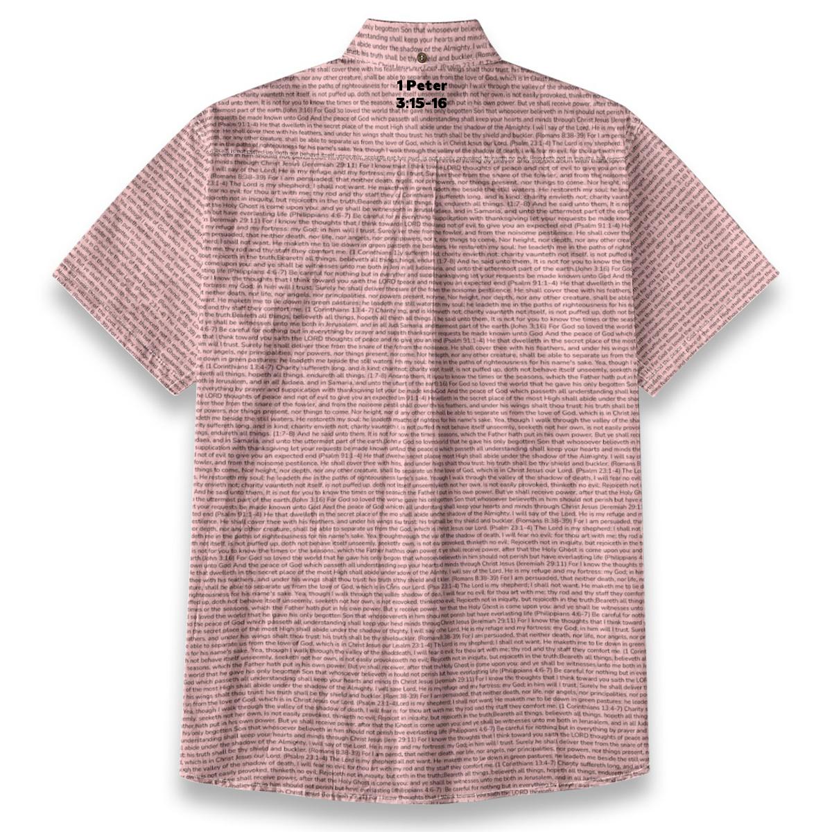 1 Peter 3:15-16 Men's Linen Textured Cotton Short Sleeve Shirt