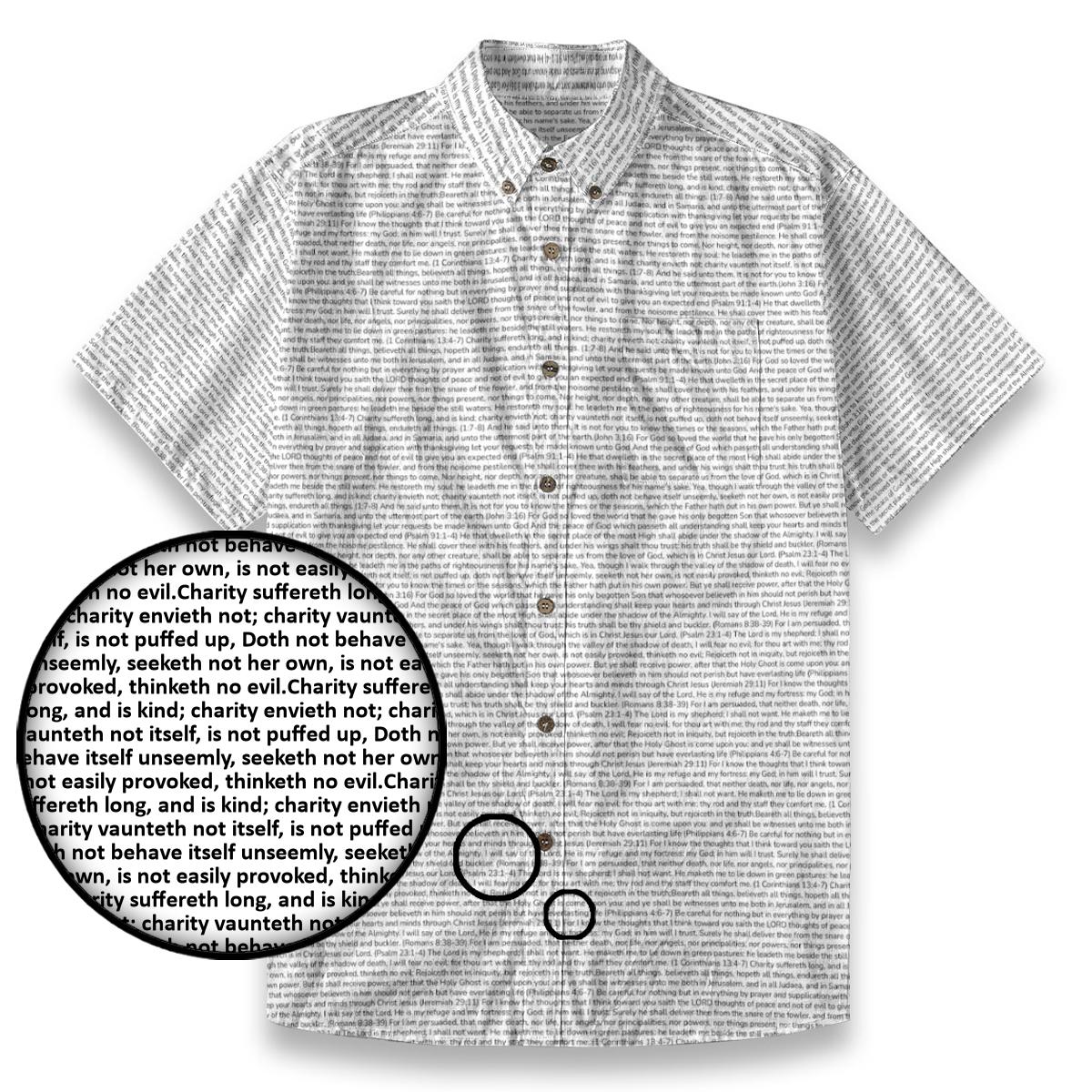 1 Corinthians 13:4-5 Men's Linen Textured Cotton Short Sleeve Shirt