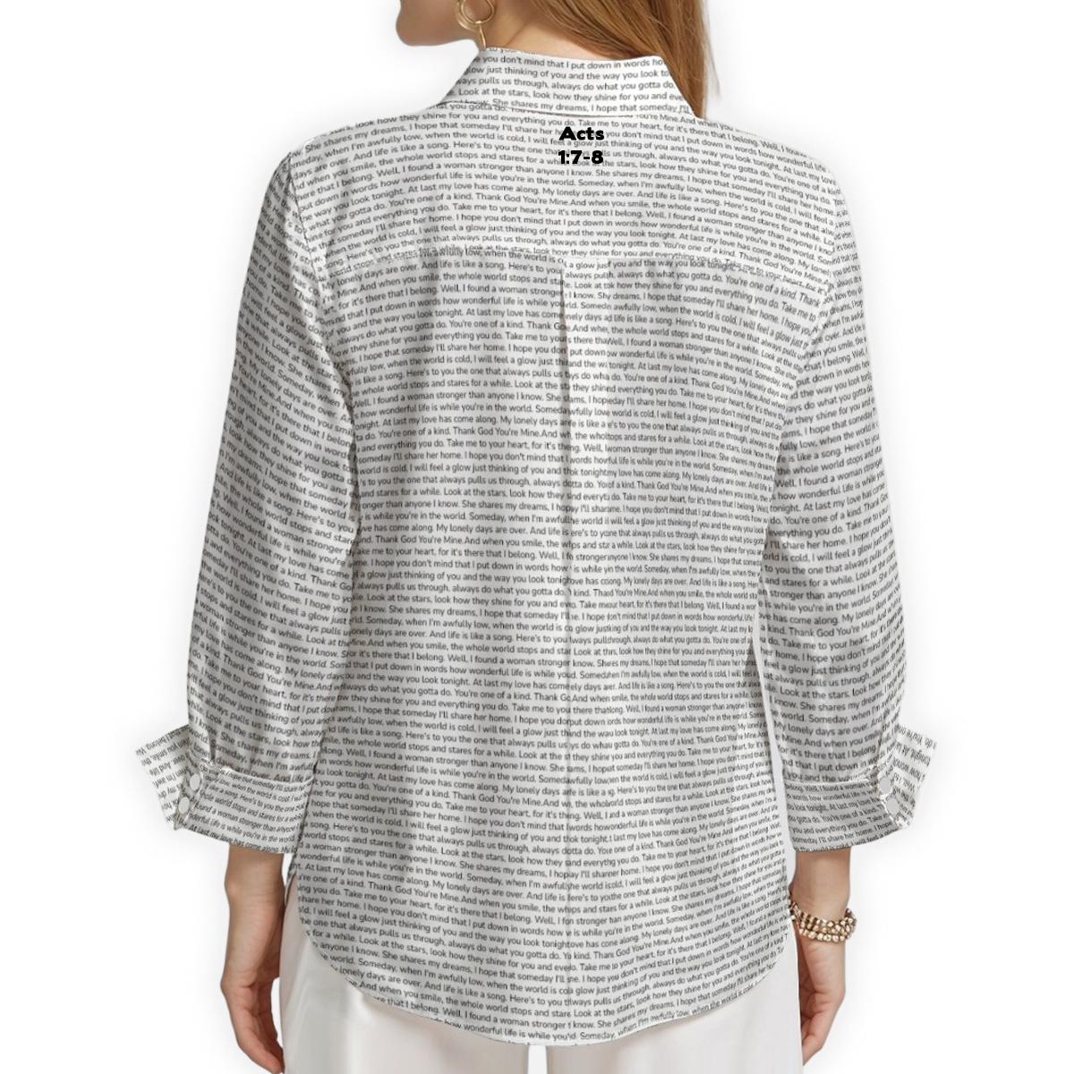 Acts 1:7-8 Women's Linen Textured Cotton 3/4 Sleeve Shirt