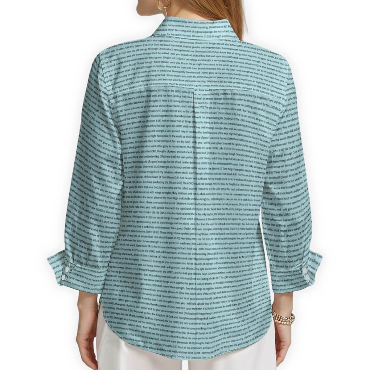 Personalized Women's Linen Textured Cotton 3/4 Sleeve Shirt