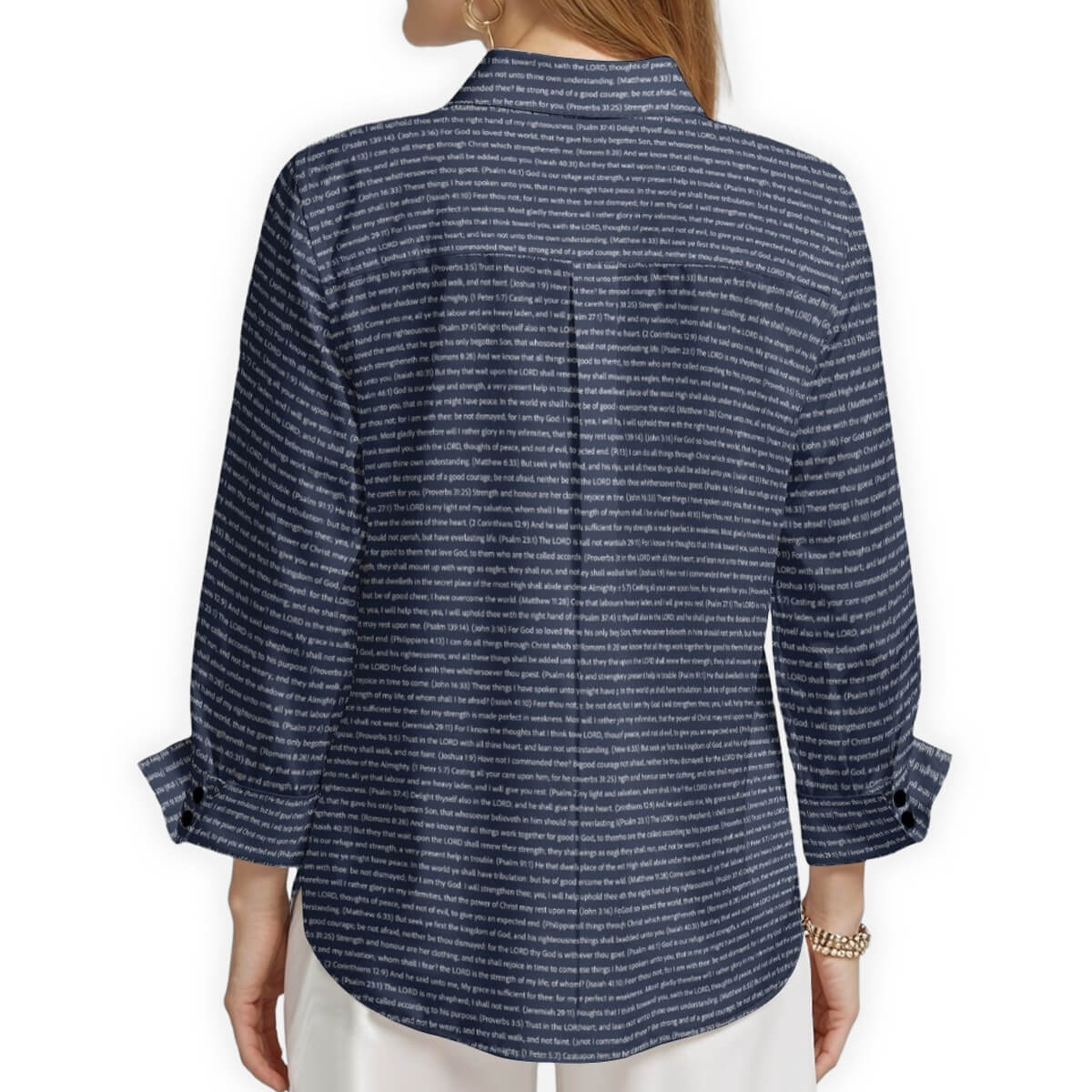Personalized Women's Linen Textured Cotton 3/4 Sleeve Shirt