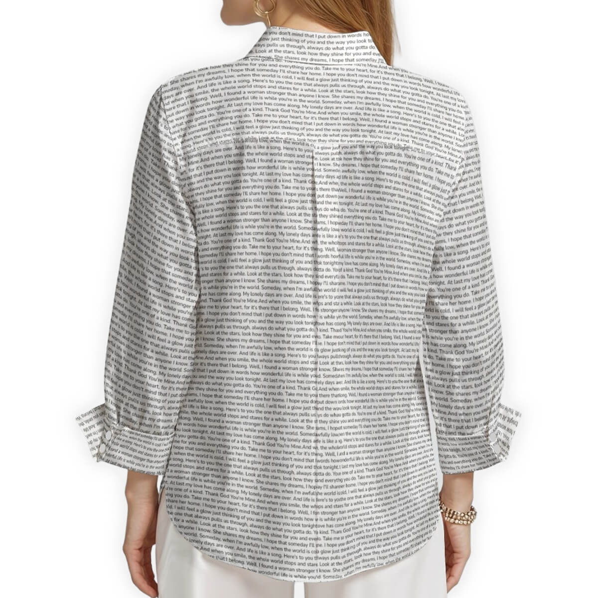 Personalized Women's Linen Textured Cotton 3/4 Sleeve Shirt