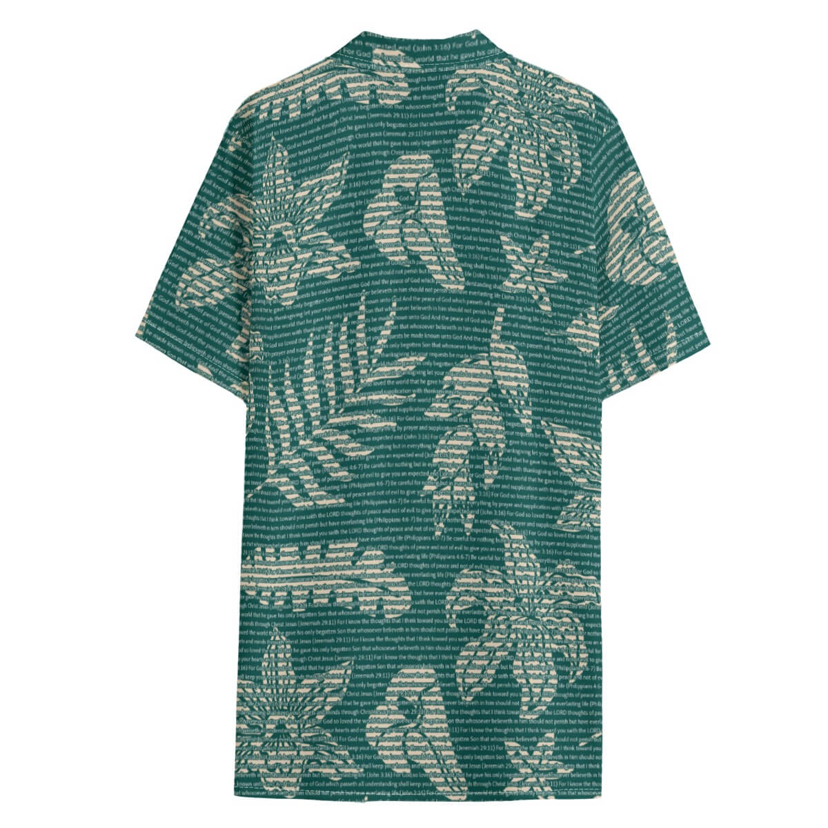 Personalized Men's Cotton Tropical Floral Scenic Hawaiian Shirt