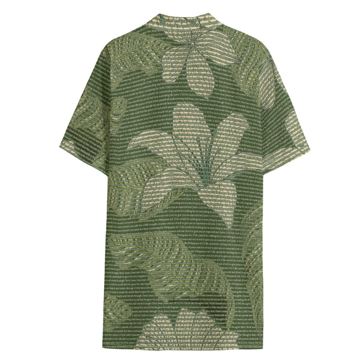 Personalized Men's Cotton Tropical Floral Scenic Hawaiian Shirt