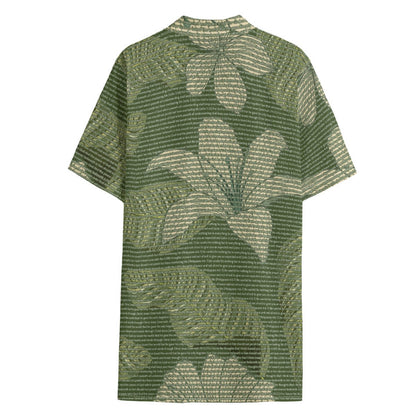 Personalized Men's Cotton Tropical Floral Scenic Hawaiian Shirt