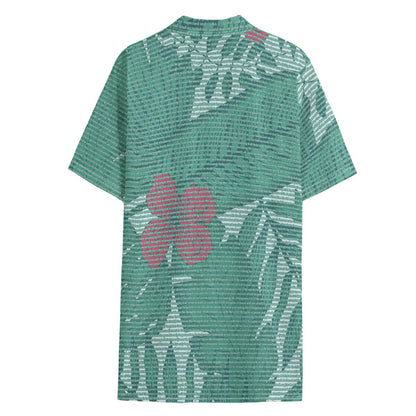 Personalized Men's Cotton Tropical Floral Scenic Hawaiian Shirt