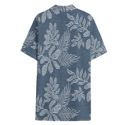 Personalized Men's Cotton Tropical Floral Scenic Hawaiian Shirt