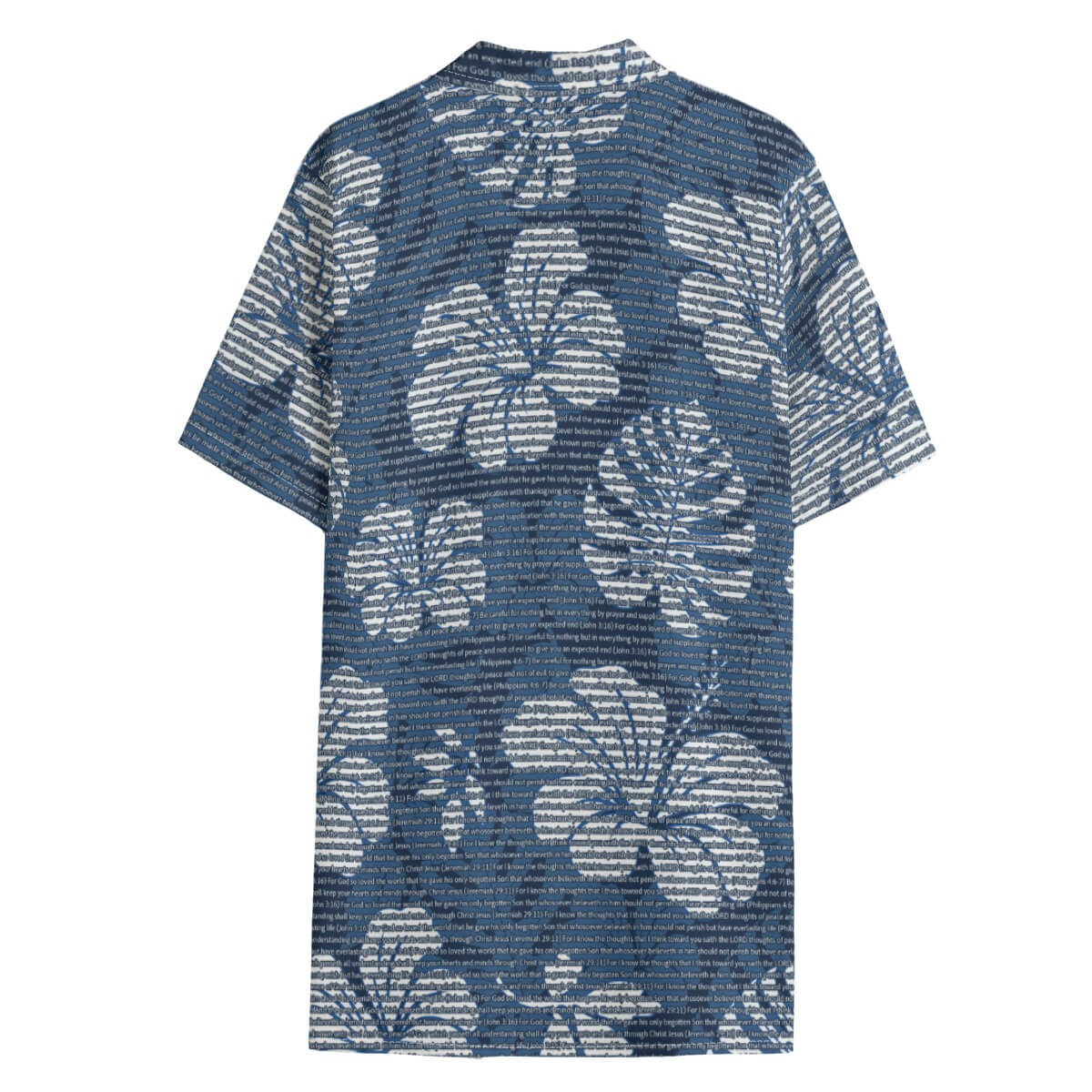 Personalized Men's Cotton Tropical Floral Scenic Hawaiian Shirt