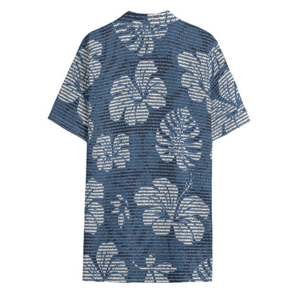 Personalized Men's Cotton Tropical Floral Scenic Hawaiian Shirt