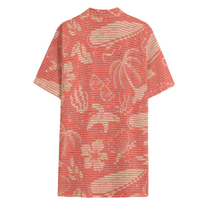 Personalized Men's Cotton Tropical Floral Scenic Hawaiian Shirt