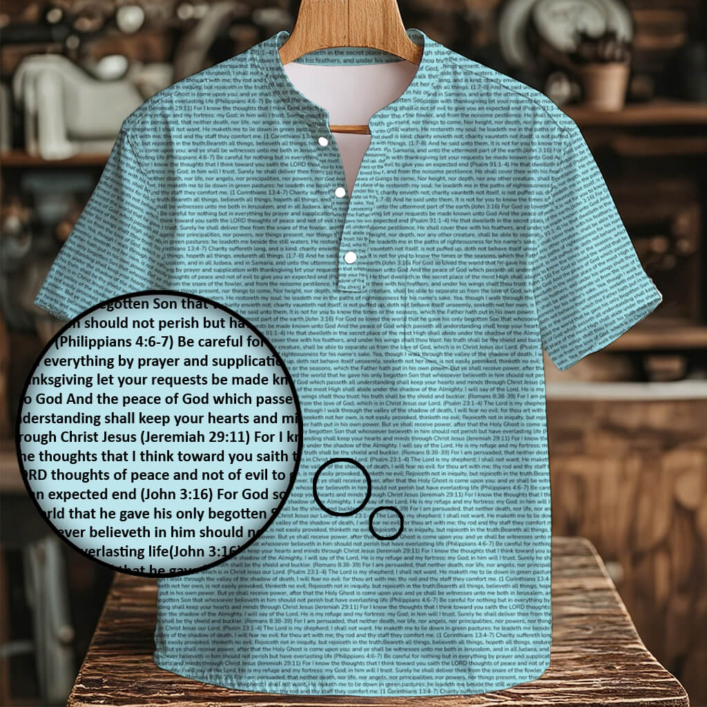 Personalized Men's Henley Short Sleeve Shirt