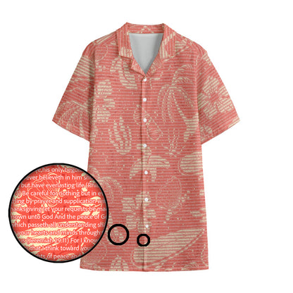 Personalized Men's Cotton Tropical Floral Scenic Hawaiian Shirt