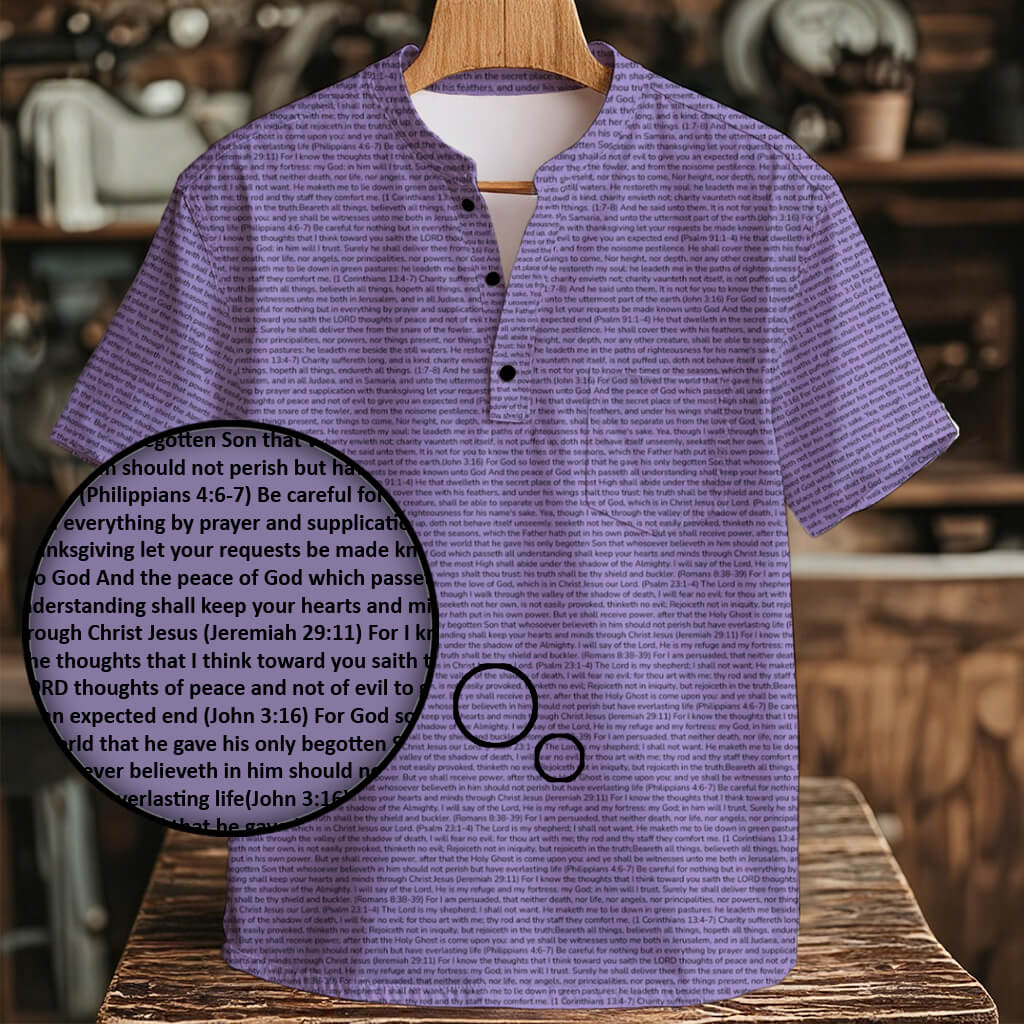 Personalized Men's Henley Short Sleeve Shirt