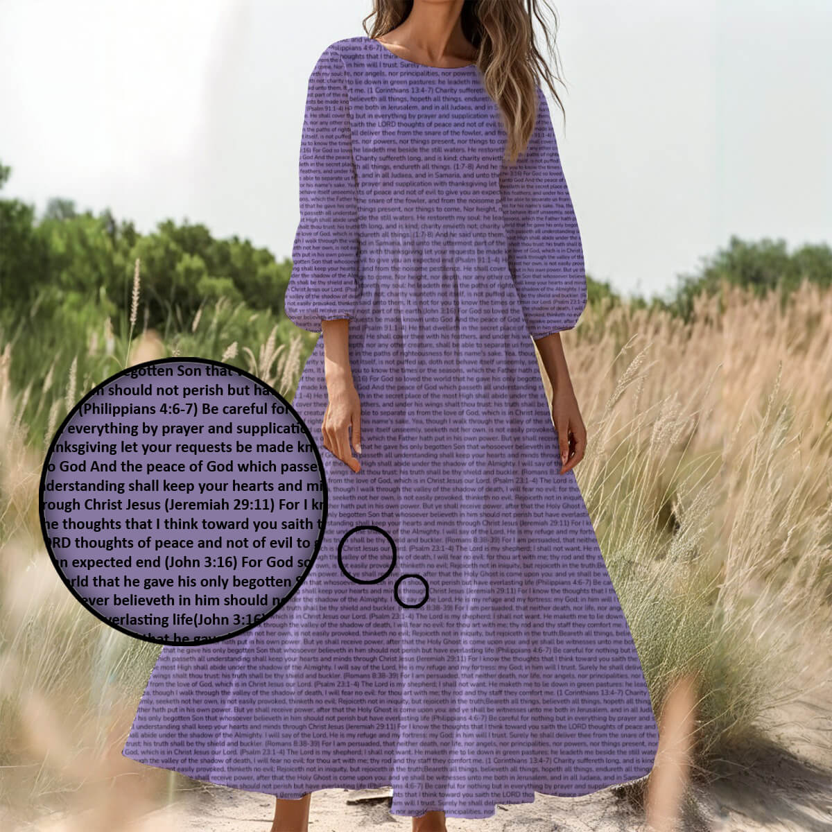 Personalized Women's 3/4 Sleeve Dress
