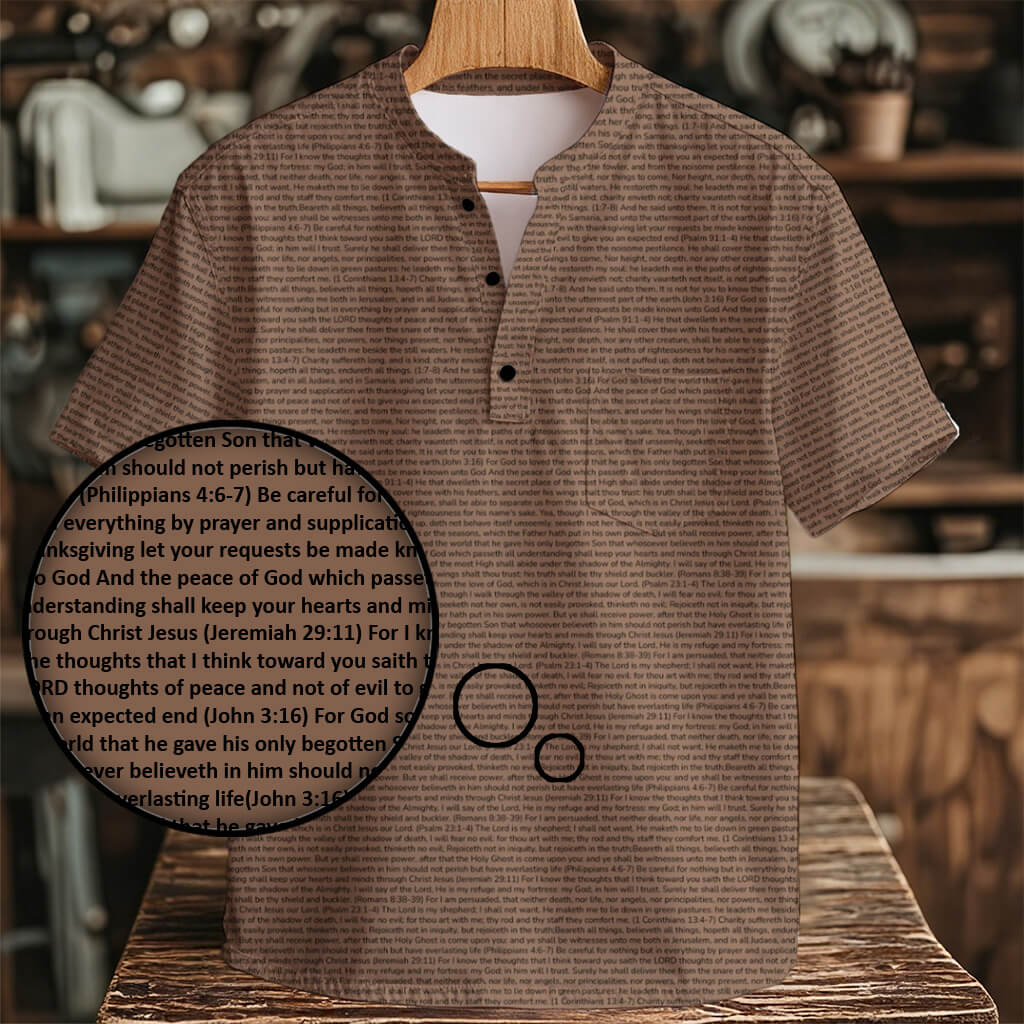 Personalized Men's Henley Short Sleeve Shirt