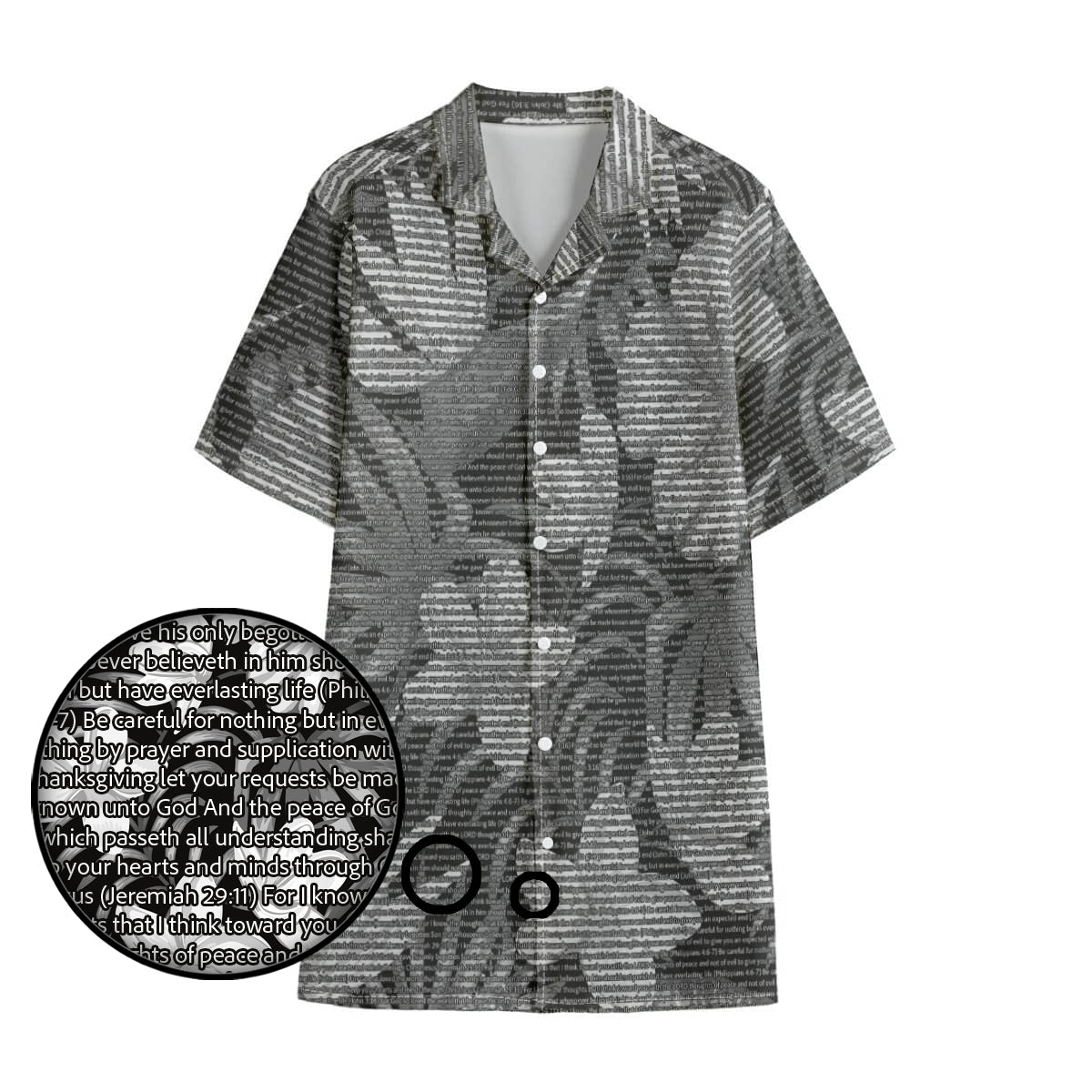 Personalized Men's Cotton Tropical Floral Scenic Hawaiian Shirt