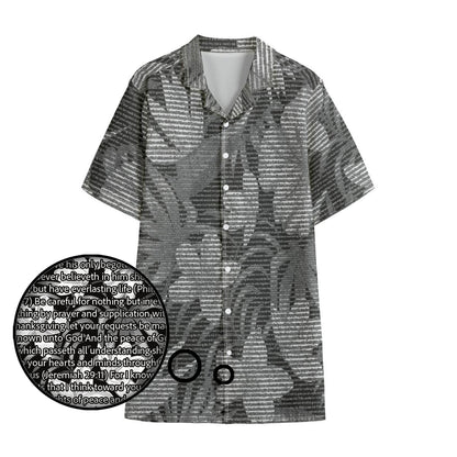 Personalized Men's Cotton Tropical Floral Scenic Hawaiian Shirt