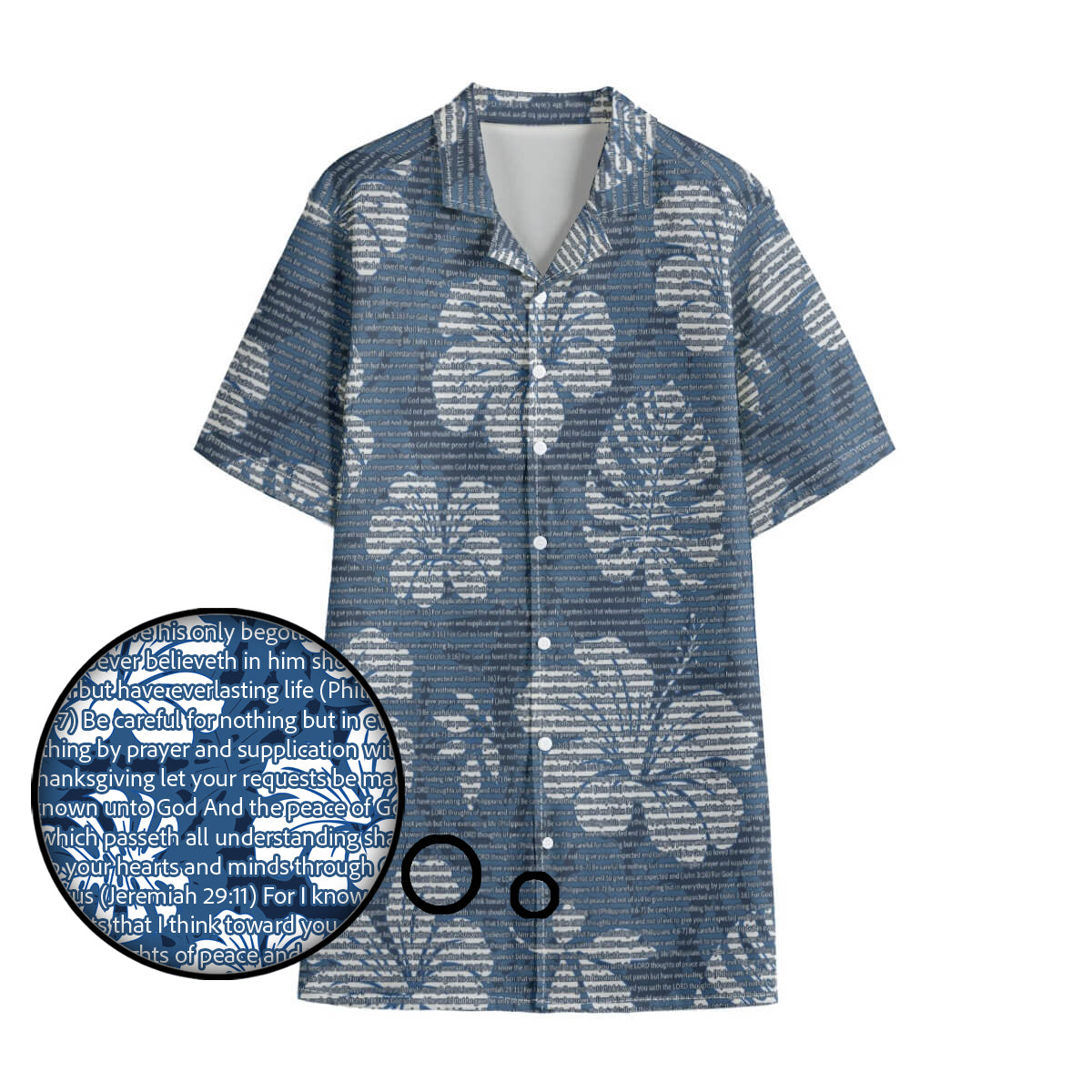 Personalized Men's Cotton Tropical Floral Scenic Hawaiian Shirt