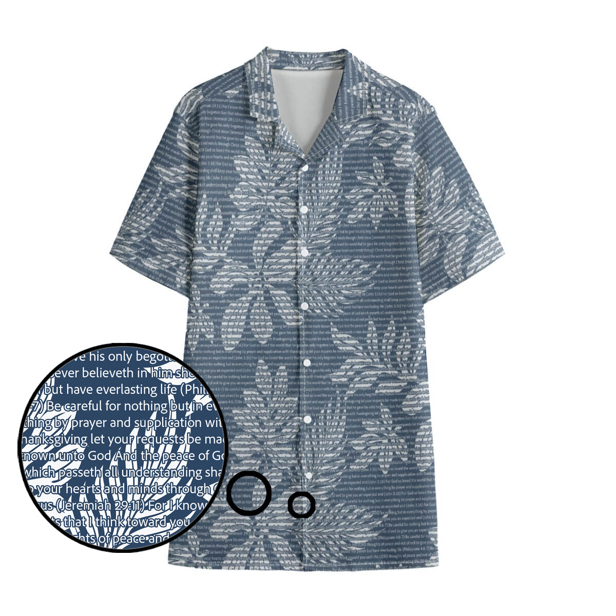 Personalized Men's Cotton Tropical Floral Scenic Hawaiian Shirt
