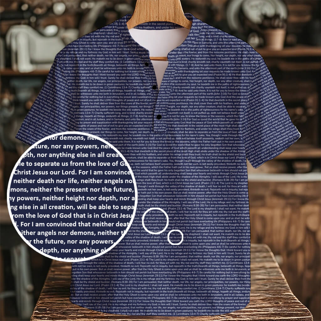 Personalized Men's Henley Short Sleeve Shirt