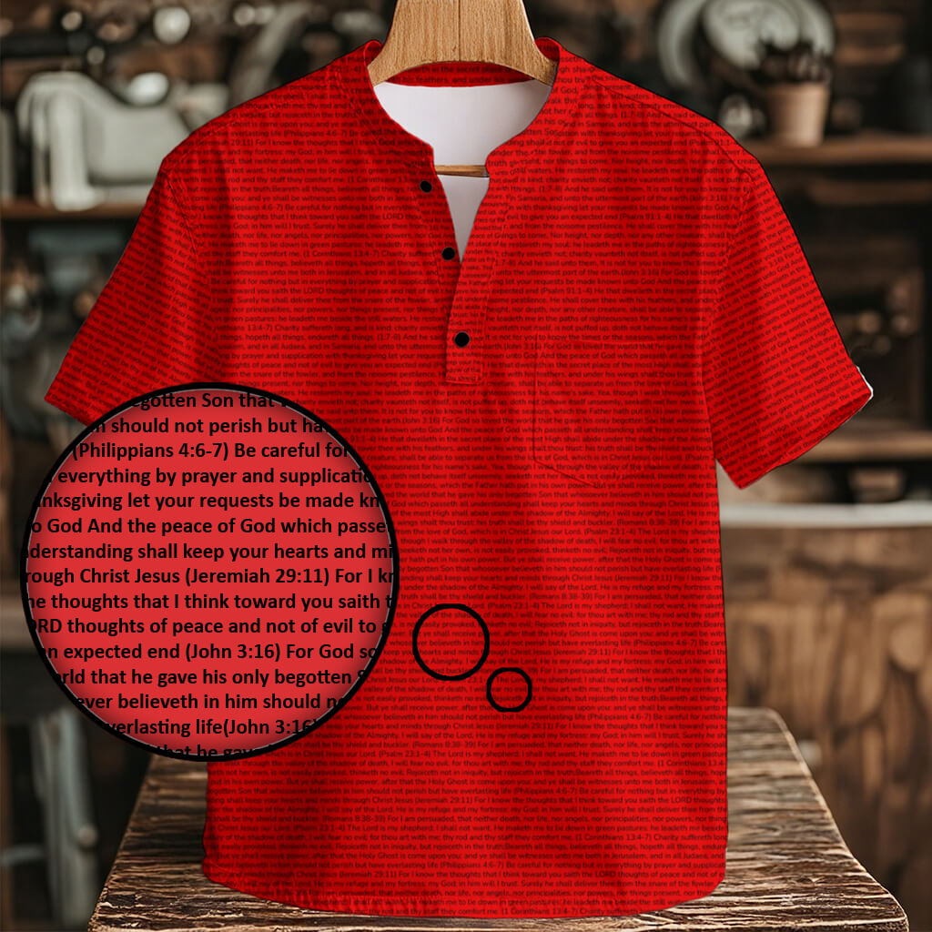 Personalized Men's Henley Short Sleeve Shirt