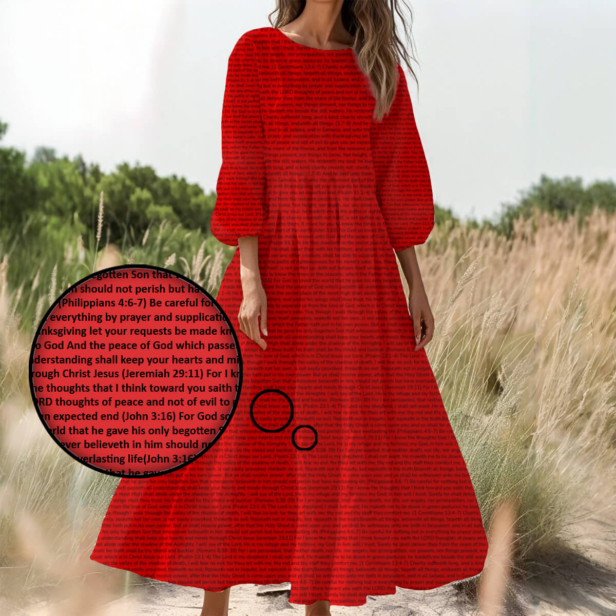 Personalized Women's 3/4 Sleeve Dress