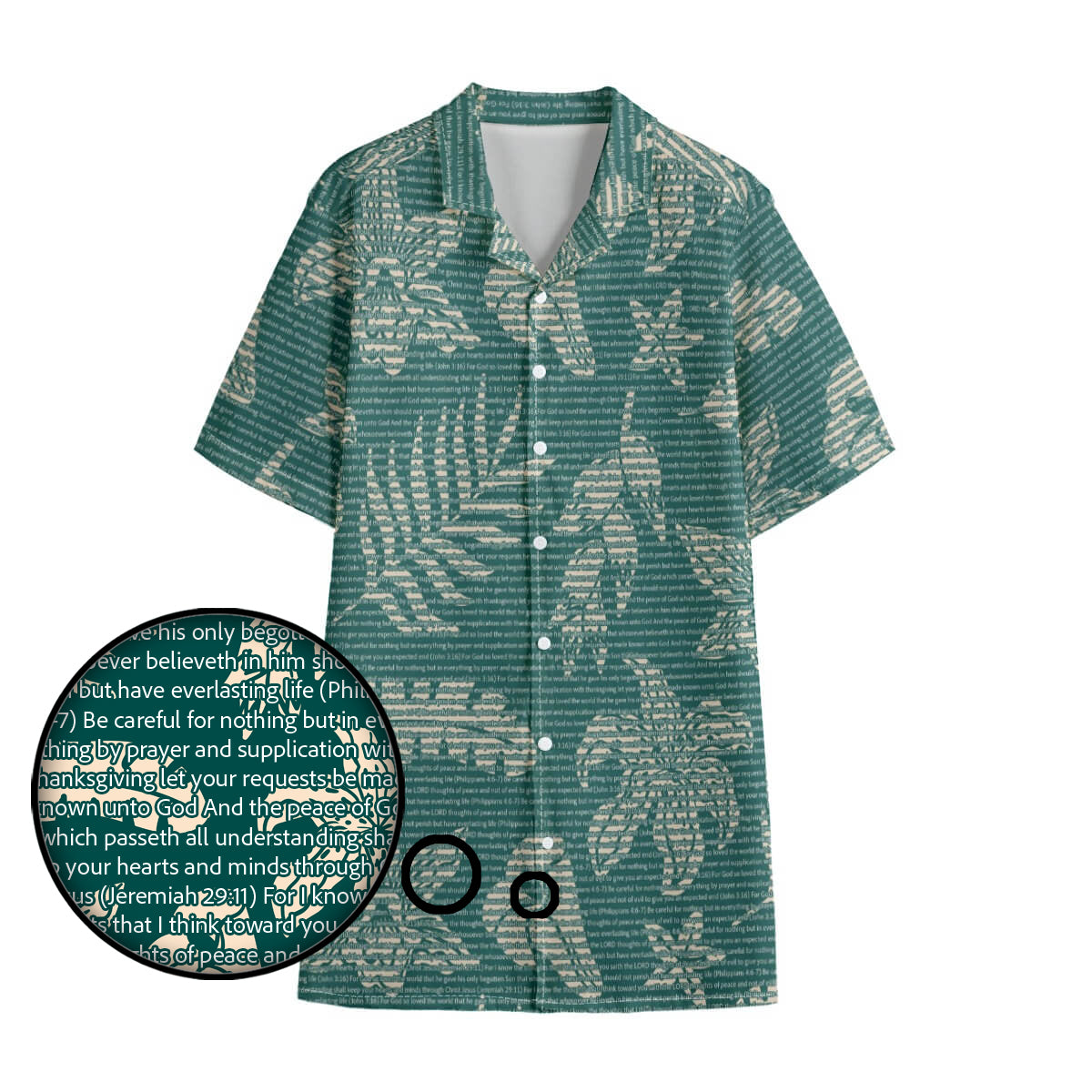 Personalized Men's Cotton Tropical Floral Scenic Hawaiian Shirt
