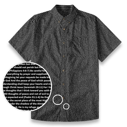 Personalized Men's Linen Textured Cotton Short Sleeve Shirt
