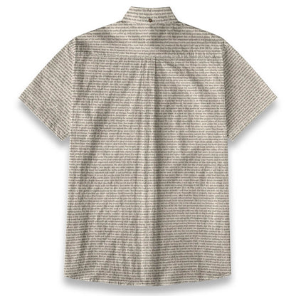 Personalized Men's Linen Textured Cotton Short Sleeve Shirt