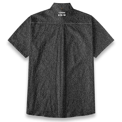 1 John 2:15-16 Men's Linen Textured Cotton Short Sleeve Shirt