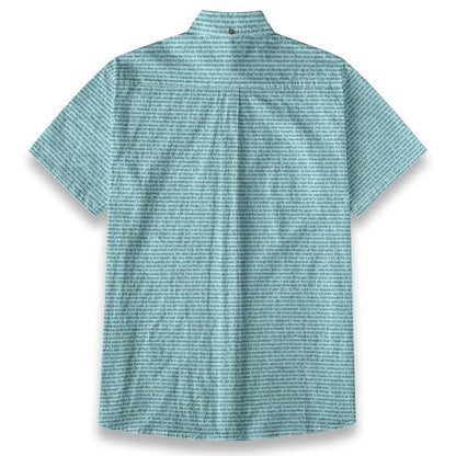 Personalized Men's Linen Textured Cotton Short Sleeve Shirt
