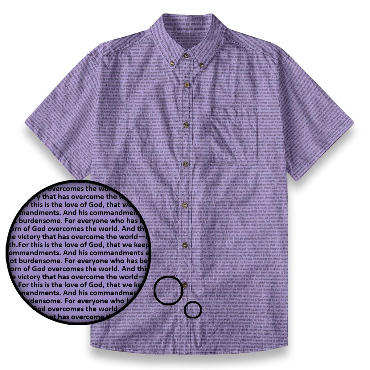 1 John 5:3-4 Men's Linen Textured Cotton Short Sleeve Shirt