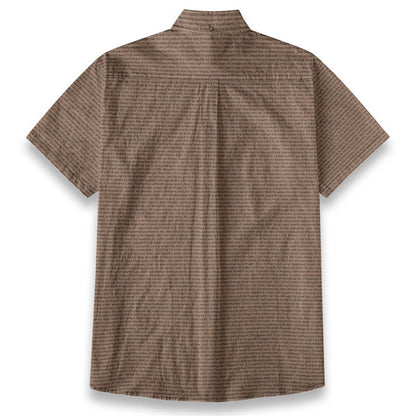 Personalized Men's Linen Textured Cotton Short Sleeve Shirt