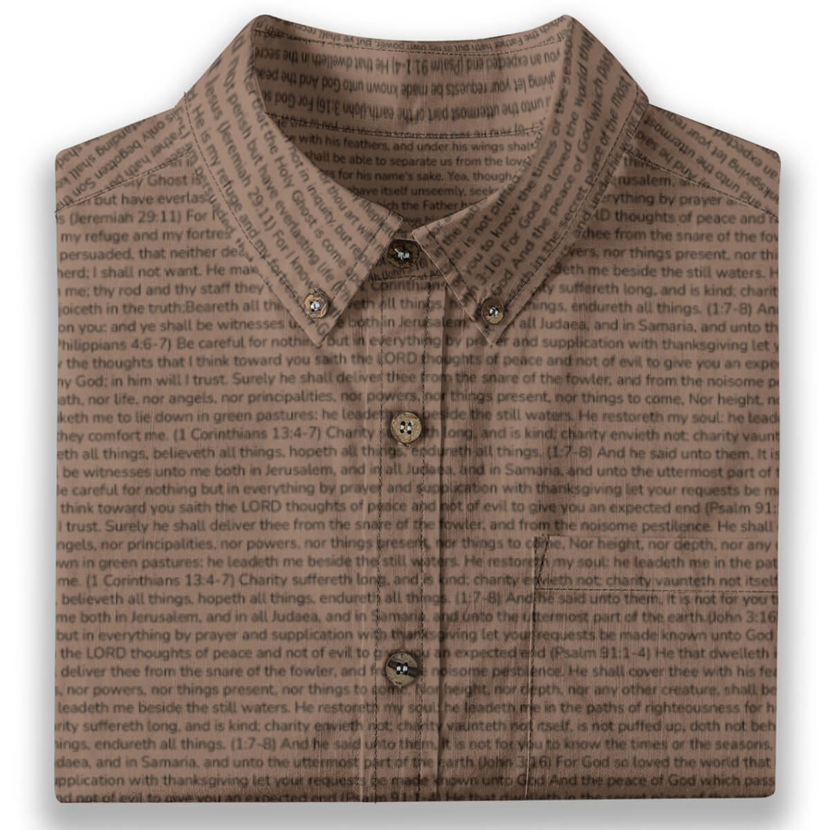 1 Corinthians 13:4-7 Men's Linen Textured Cotton Short Sleeve Shirt
