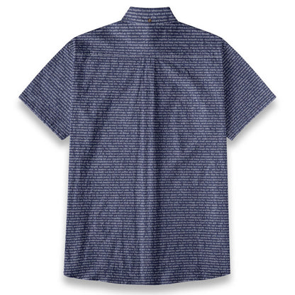 Personalized Men's Linen Textured Cotton Short Sleeve Shirt