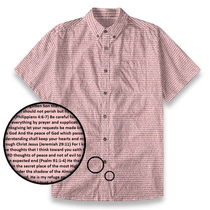 Personalized Men's Linen Textured Cotton Short Sleeve Shirt