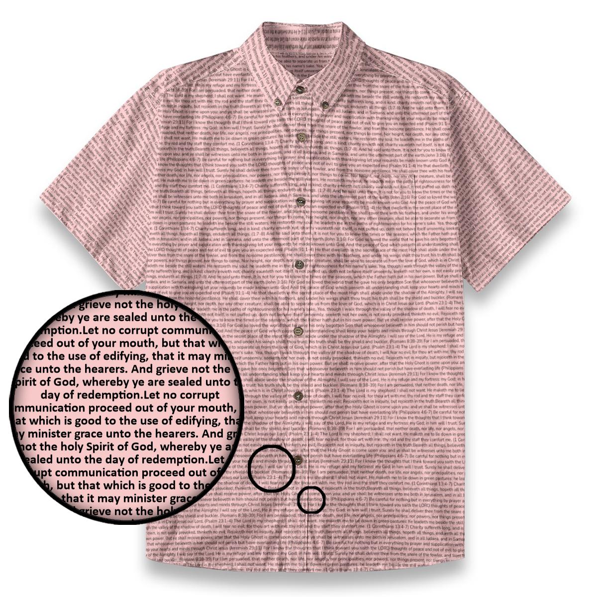 Ephesians 4:29-30 Men's Linen Textured Cotton Short Sleeve Shirt