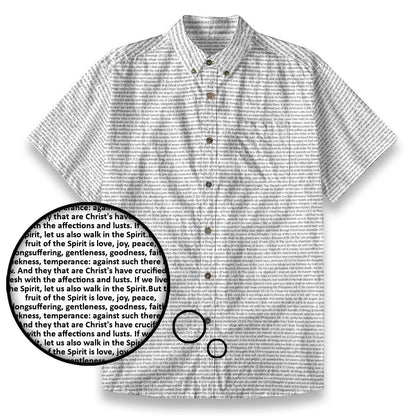 Galatians 5:22-25 Men's Linen Textured Cotton Short Sleeve Shirt