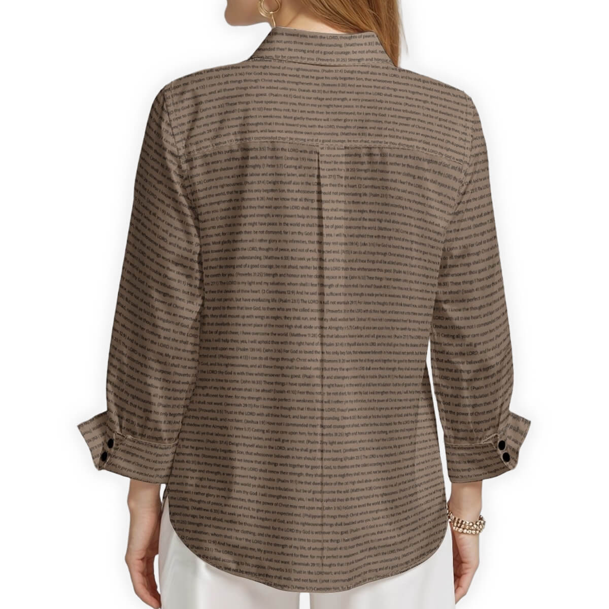 Personalized Women's Linen Textured Cotton 3/4 Sleeve Shirt