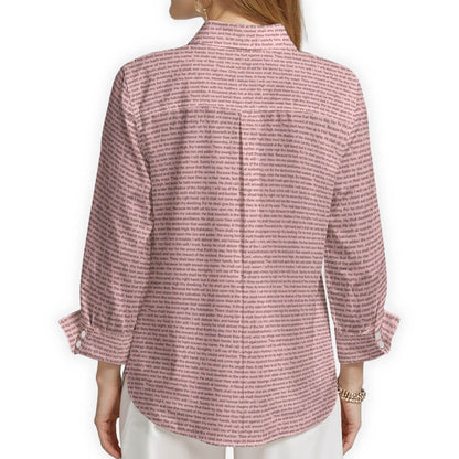 Personalized Women's Linen Textured Cotton 3/4 Sleeve Shirt