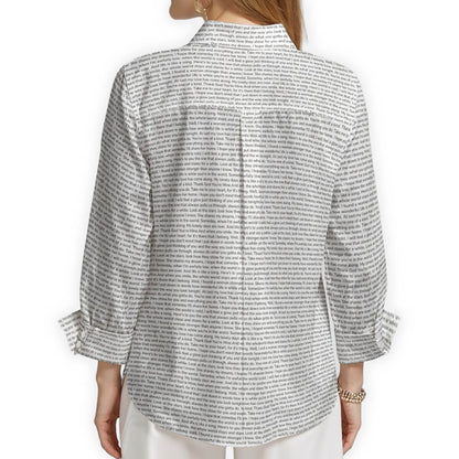 Personalized Women's Linen Textured Cotton 3/4 Sleeve Shirt